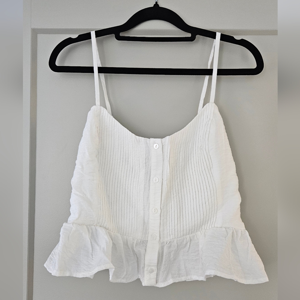 Lulu's White Ruffle Hem Camisole